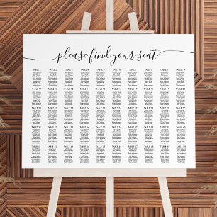 Poster 50 Tables Large Trouvez Votre Siège Graphique