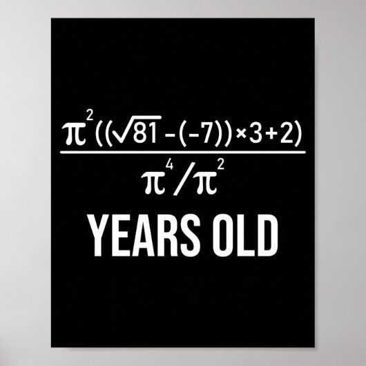 Poster 50 Years Old Equation Funny 50th Birthday Math  (Devant)