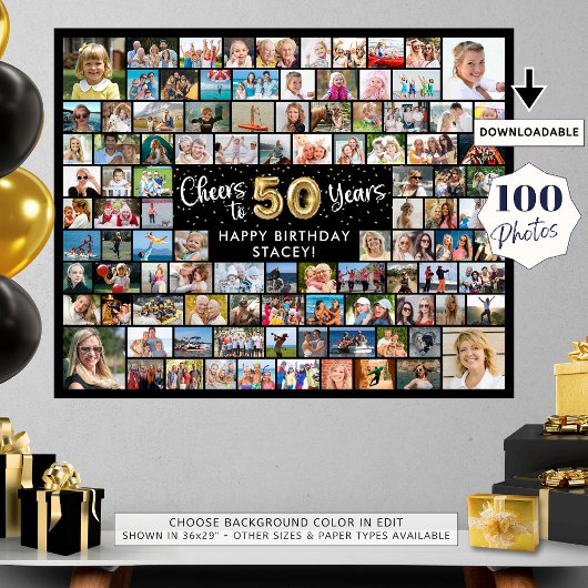 Poster 50e Anniversaire 100 Photos Black Gold Bravo à l'a