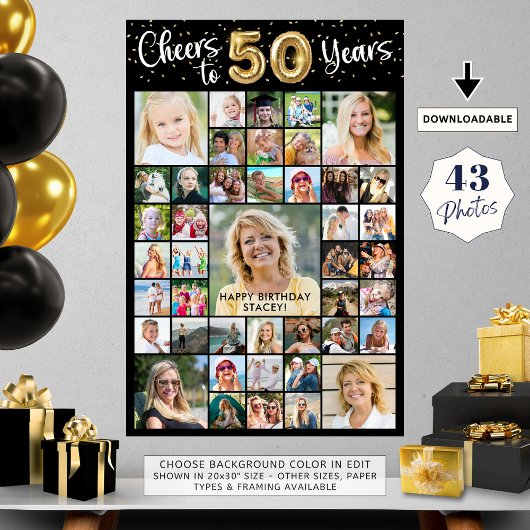 Poster 50e anniversaire 43 Photo Collage encourage à 50 a