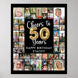 Poster 50e anniversaire 51 Collage de photos À 50 ans