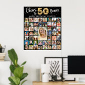 Poster 50e anniversaire 51 Photo Collage encourage à 40 a (Bureau à domicile)