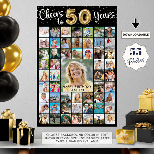 Poster 50e anniversaire 55 Photo Collage À vos années