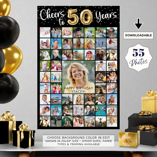Poster 50e anniversaire 55 photo Collage de photos bravo 