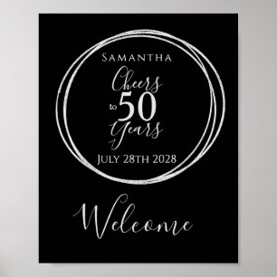 Poster 50e anniversaire applaudit 50 ans Black Silver Wel