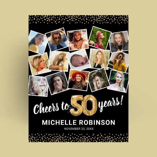 Poster 50e anniversaire Black Gold Photo Party