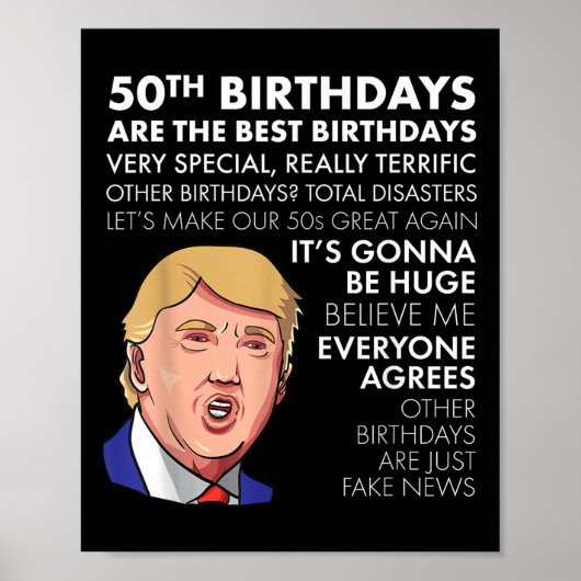 Poster 50e Anniversaire Cadeau Funny Trump Citation Shirt (Devant)