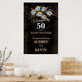 Poster 50e anniversaire de mariage aux plumes de paon (Cuisine)