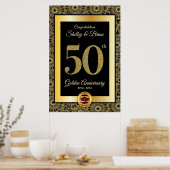 Poster 50e anniversaire d'or Symbole de bienvenue (Cuisine)