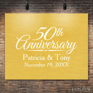 Poster 50e anniversaire du Mariage Golden personnalisé
