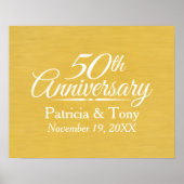 Poster 50e anniversaire du Mariage Golden personnalisé (Devant)