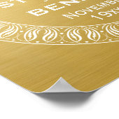 Poster 50e anniversaire du Mariage Or personnalisé (Coin)