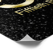Poster 50e anniversaire, Elegant Black Gold Glam (Coin)