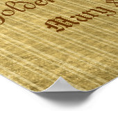 Poster 50e anniversaire Mariage Antique Damask Or (Coin)