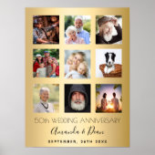 Poster 50e anniversaire mariage d'or photo collage (Devant)
