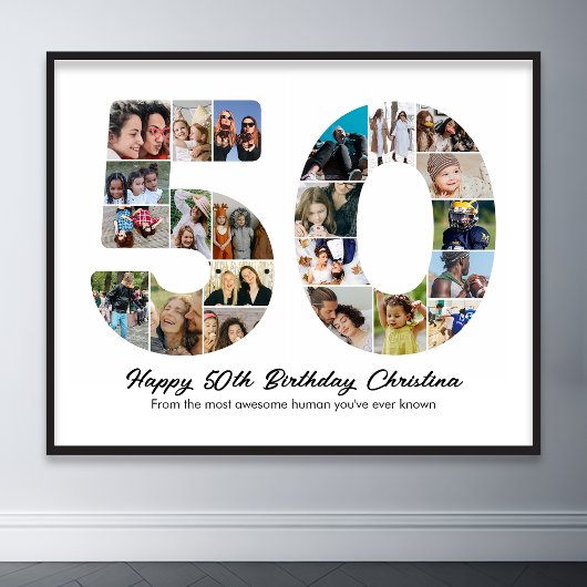 Poster 50e anniversaire Numéro 50 Collage photo Anniversa