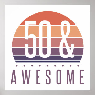 Poster 50e anniversaire Retro Sunset