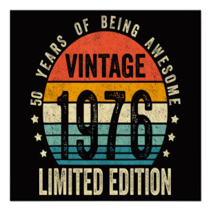 Poster 50e anniversaire Vintage 1976 Édition limitée
