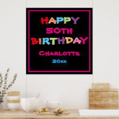 Poster 50e Symbole moderne 50e anniversaire personnalisé (Cuisine)