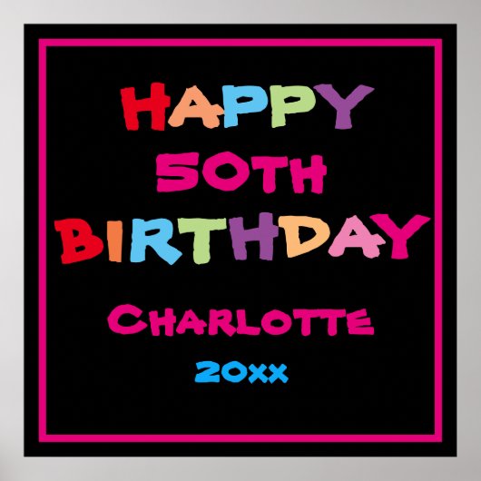 Poster 50e Symbole moderne 50e anniversaire personnalisé (Devant)