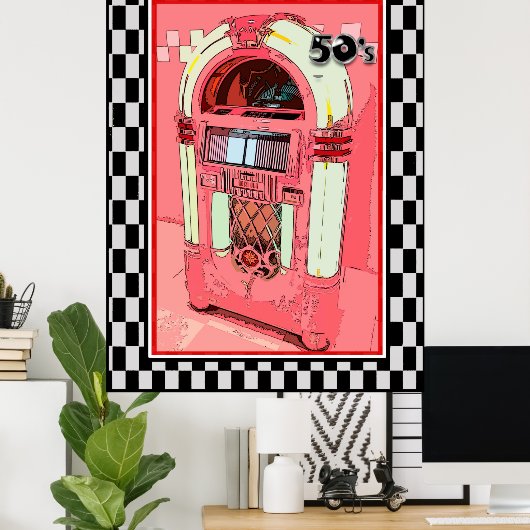 Poster 50s Jukebox (Bureau à domicile)