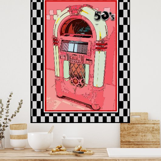 Poster 50s Jukebox (Cuisine)