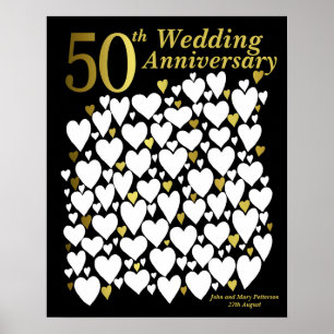 Poster 50th Anniversary Party Guest Book - Wedding Gift