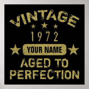 Poster 50th Birthday Party 1972 Ajouter Votre Nom