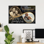 Poster 50th Happy Anniversary Then & Now Gold Infinity (Bureau à domicile)