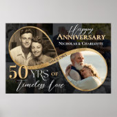 Poster 50th Happy Anniversary Then & Now Gold Infinity (Devant)