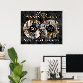 Poster 50th Wedding Anniversary Infinity Photo Collage (Bureau à domicile)