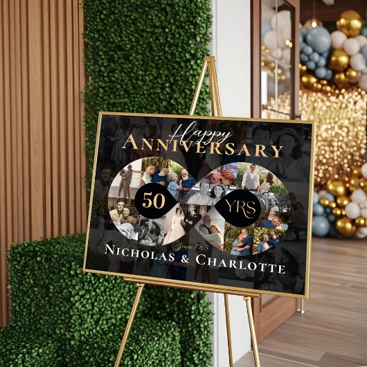 Poster 50th Wedding Anniversary Infinity Photo Collage