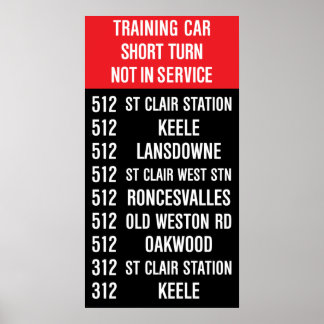 Poster 512 ST CLAIR Replica TTC Rollsign