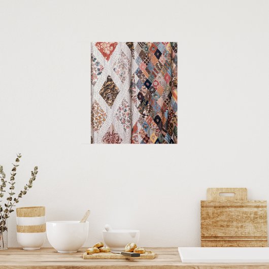Poster 53 : Détail d'une courtepointe en patchwork faite  (Cuisine)