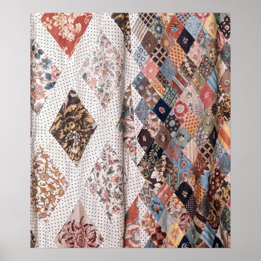 Poster 53 : Détail d'une courtepointe en patchwork faite (Devant)