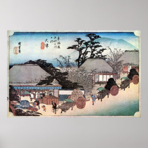 Poster 54. 大 津 宿, 重, Ōtsu-juku, Hiroshige, Ukiyo-e, 広
