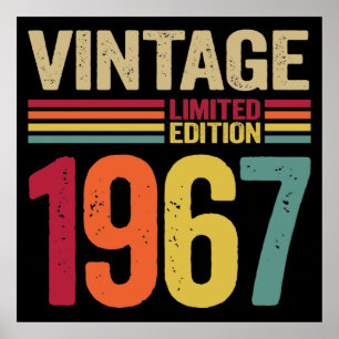 Poster 55 Years Old Gifts Vintage 1967 55th Birthday gift