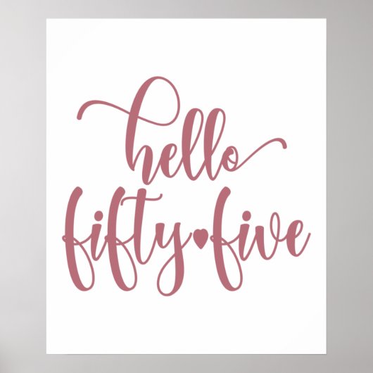 Poster 55e anniversaire femmes Bonjour 55 mignonne 55 ans (Devant)