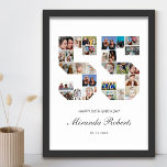 Poster 55e anniversaire Numéro 55 Photo personnalisée Col<br><div class="desc">Célébrez le 55e anniversaire avec cette affiche de collage photo personnalisée numéro 55. Ce cadeau personnalisable est également parfait pour un anniversaire mariage. C'est une excellente façon de présenter des souvenirs précieux de votre vie de mariage et de marié. L'affiche comporte un collage de photos qui capturent ces moments spéciaux,...</div>