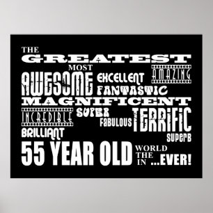 Poster 55e fête d'anniversaire Plus grande Cinquante-cinq
