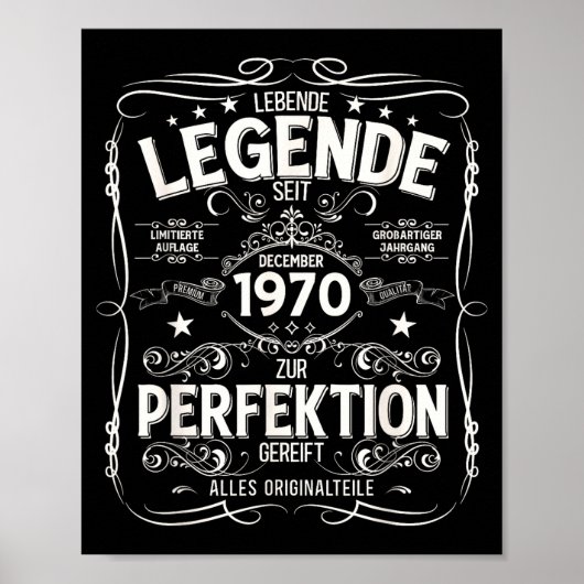 Poster 55th Birthday Gift Men Women Legend December 1970  (Devant)
