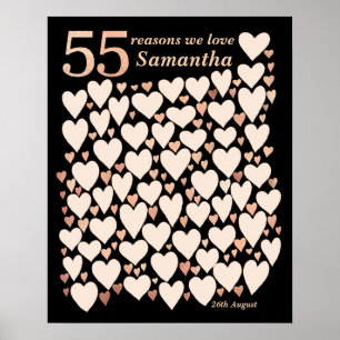 Poster 55th Birthday Reasons We Love You Guest Book