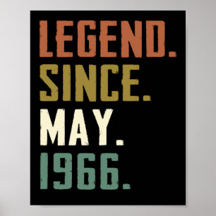 Poster 56 Years Old Legend Since May 1966 56th birthday