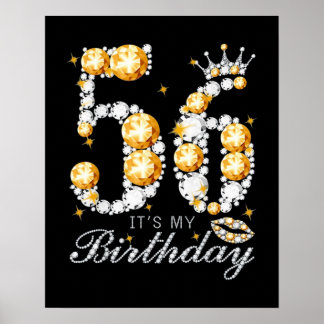 Poster 56e anniversaire Chaussures à talon élevé Diamant