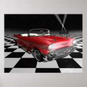 Poster '57 Chevy sur Checkerboard (Devant)