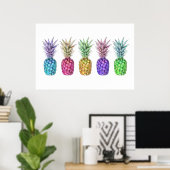 Poster 5 ananas Pop Art Imprimer (Bureau à domicile)