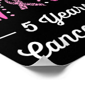 Poster 5 ans Cancer du sein Survivant libre (Coin)