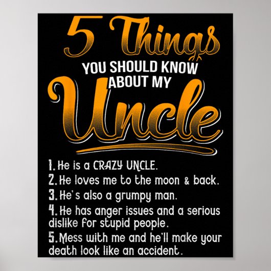 Poster 5 Choses Que Vous Devriez Savoir Sur Mon Oncle Drô (Devant)