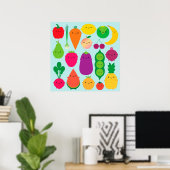 Poster 5 Fruits et légumes par jour (Bureau à domicile)