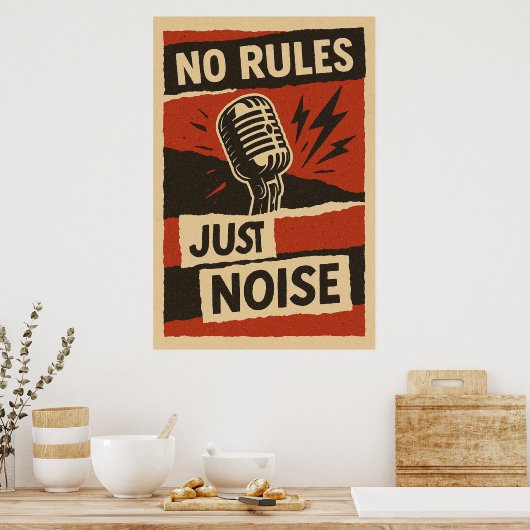 Poster 5, geen regels, alleen geluid, (Keuken)